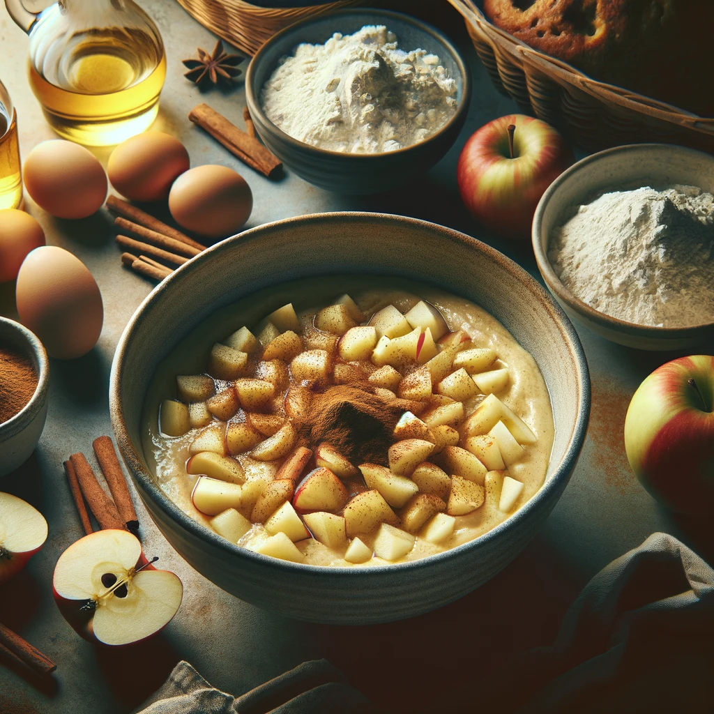 ingredientes de queque de manzana y canela