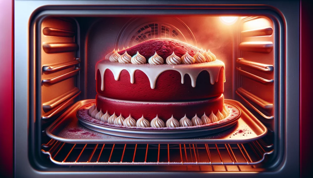 tarta red velvet en horno